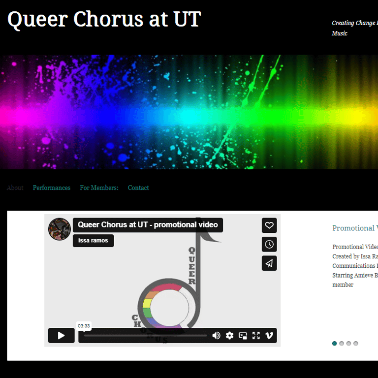 LGBTQ Organizations in Austin Texas - Queer Chorus at UT